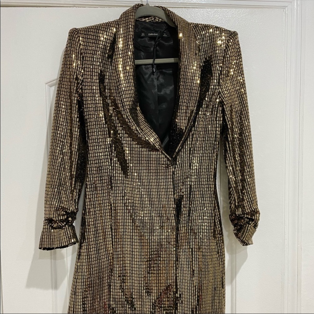 Gold blazer dress